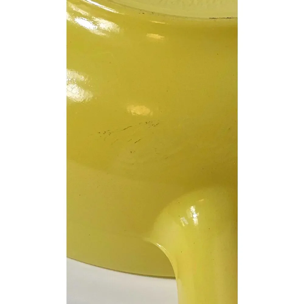 Vintage Yellow and White Glasbake Chili or Soup Bowl with Handle